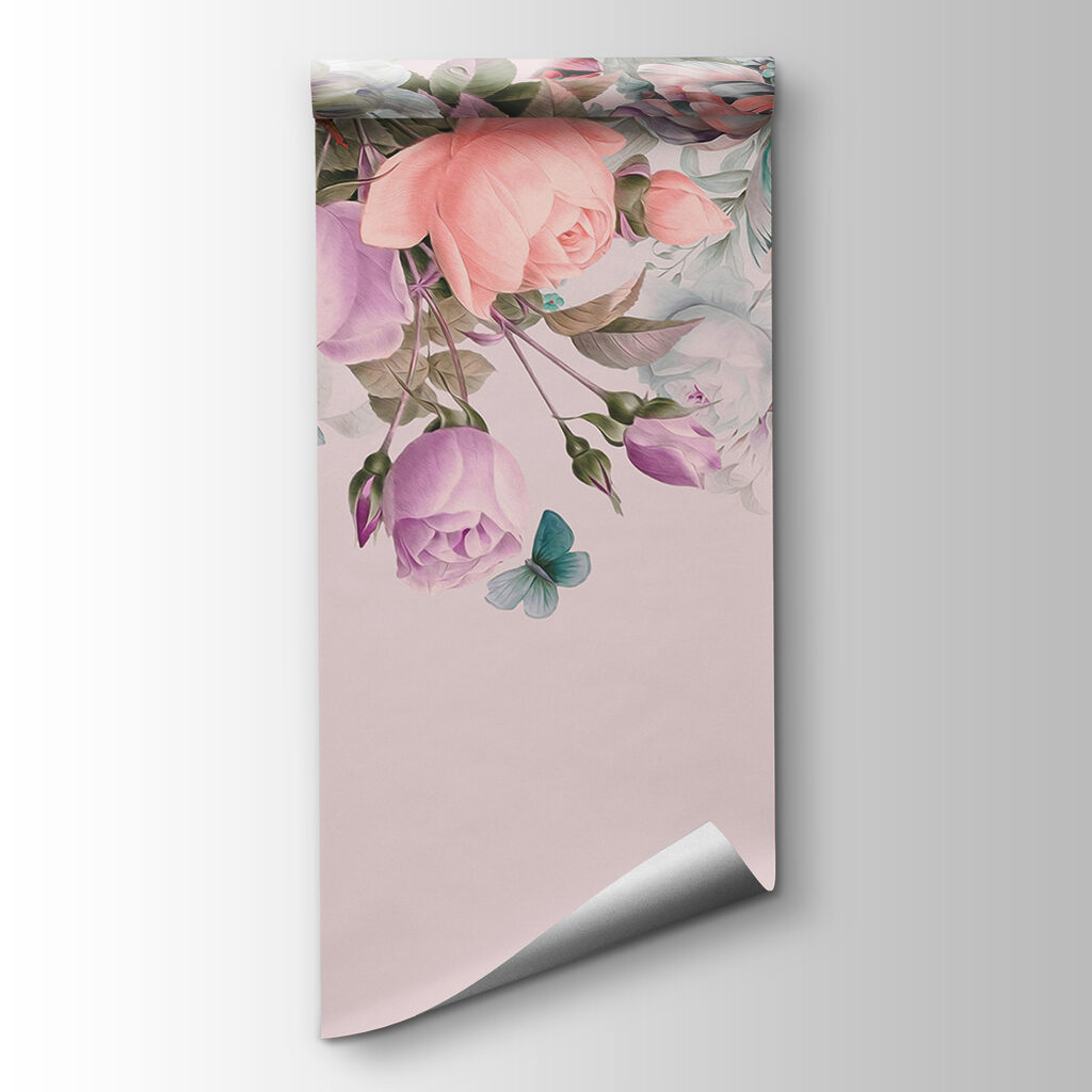 Delicate bloemen op zachtroze achtergrond — productweergave