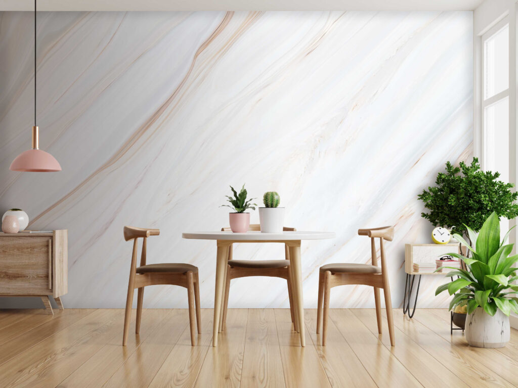 Elegante marmeren textuur in zachte tinten in een interieur