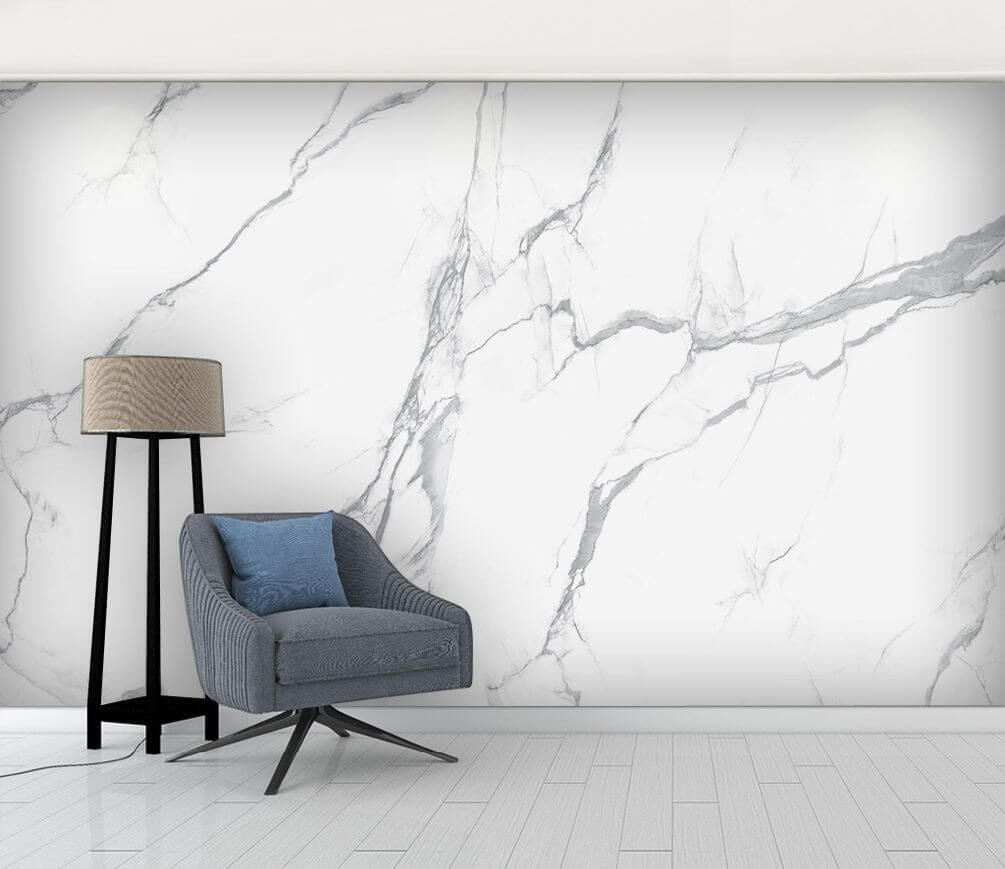 Wit marmer met scheuren in een interieur