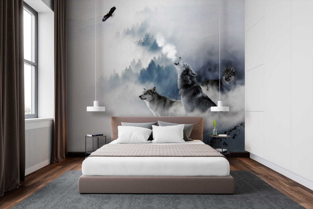 Huilende wolf in de sneeuw — interieur 2