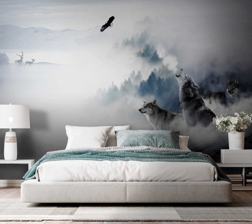 Huilende wolf in de sneeuw — interieur 4