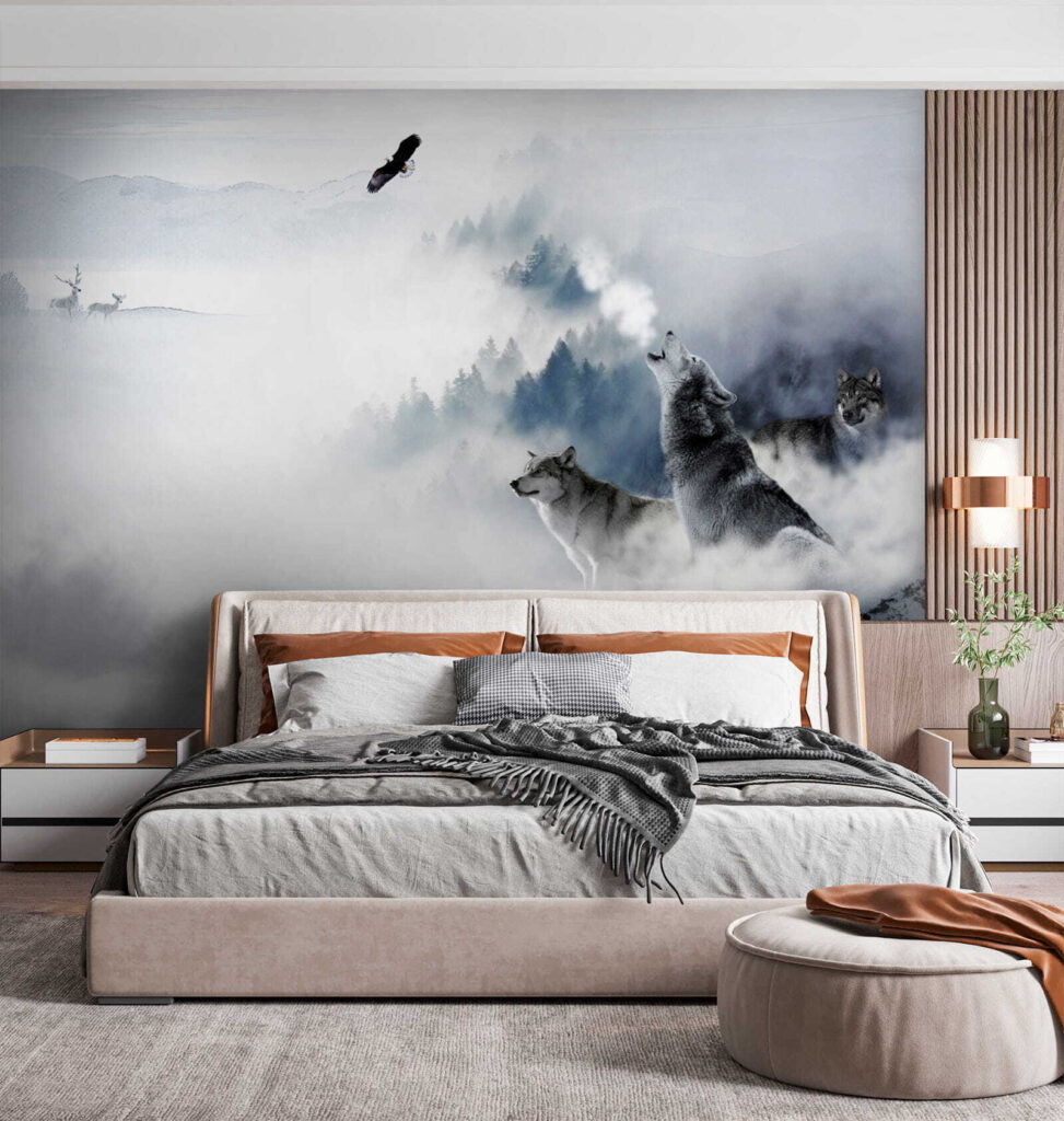 Huilende wolf in de sneeuw — interieur 6