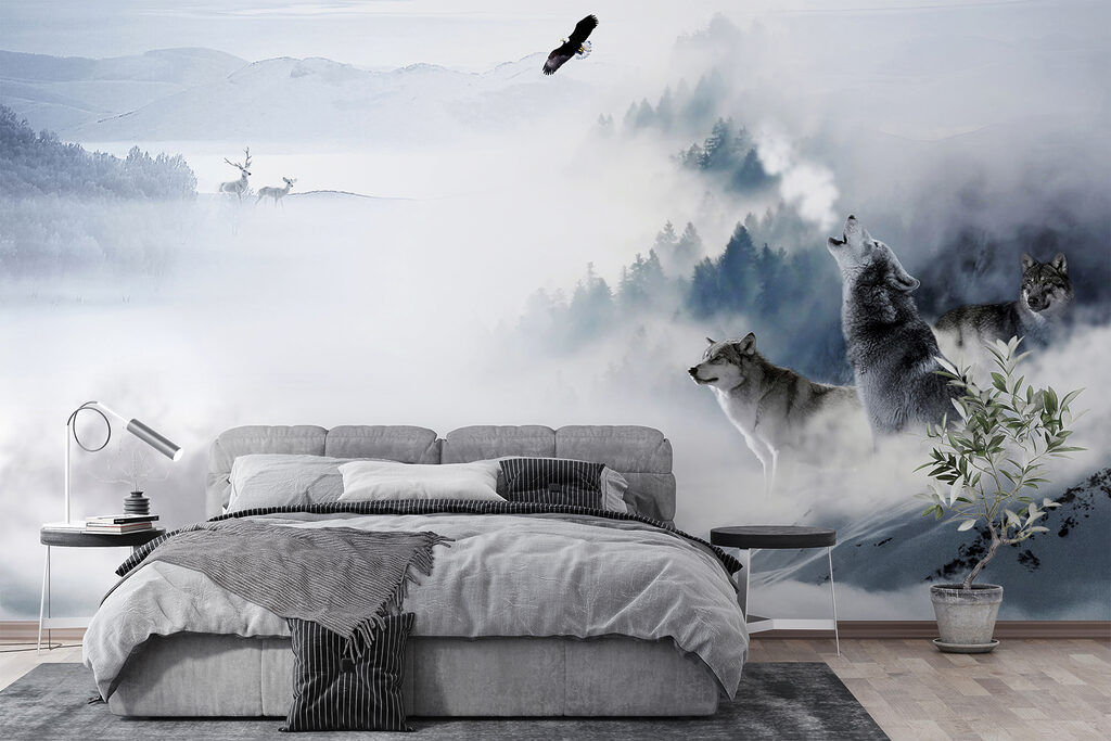 Huilende wolf in de sneeuw — interieur 10