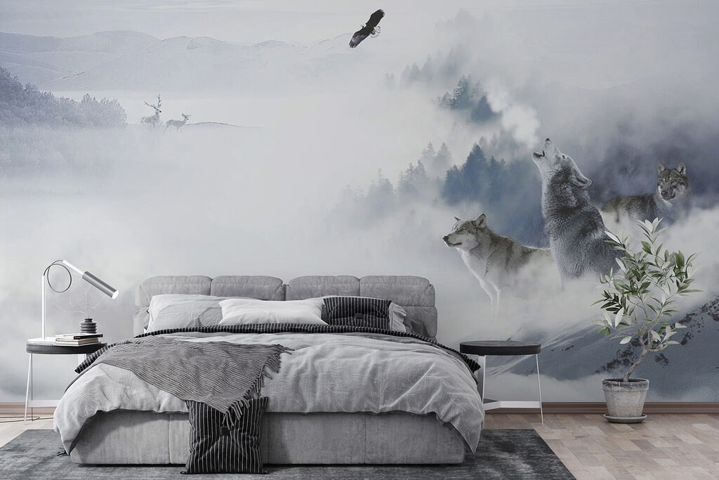 Huilende wolf in de sneeuw — interieur 11