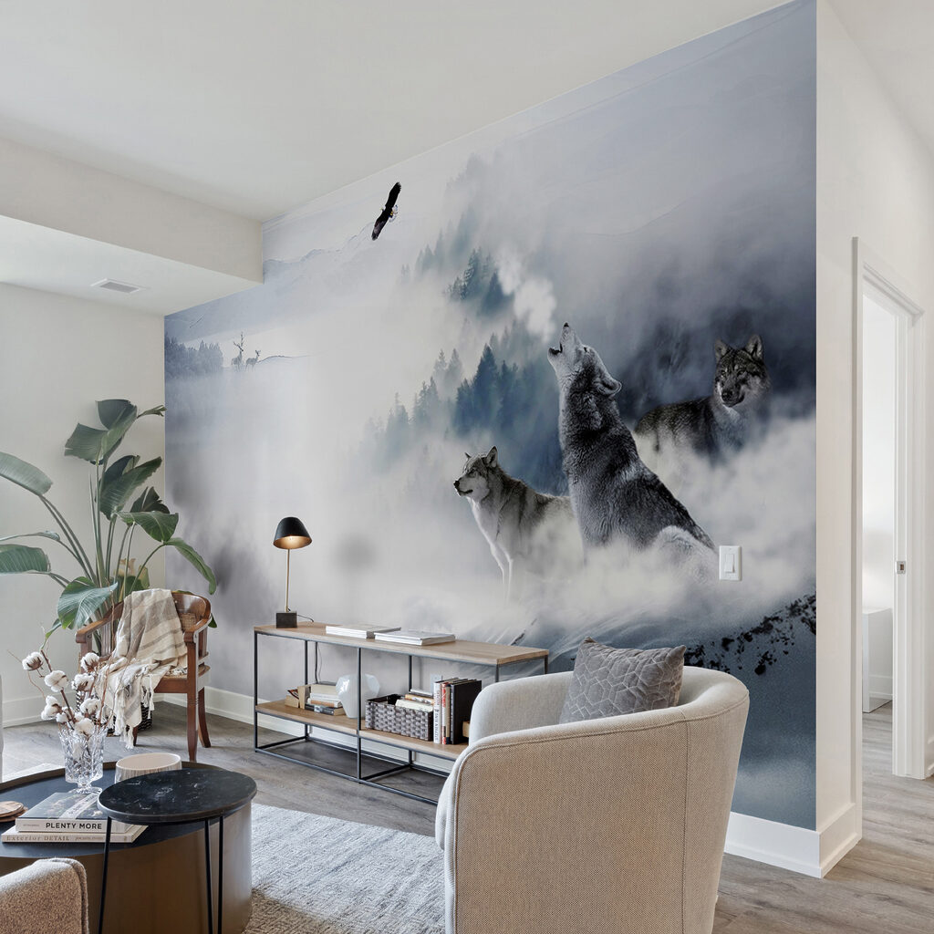 Huilende wolf in de sneeuw — interieur 13