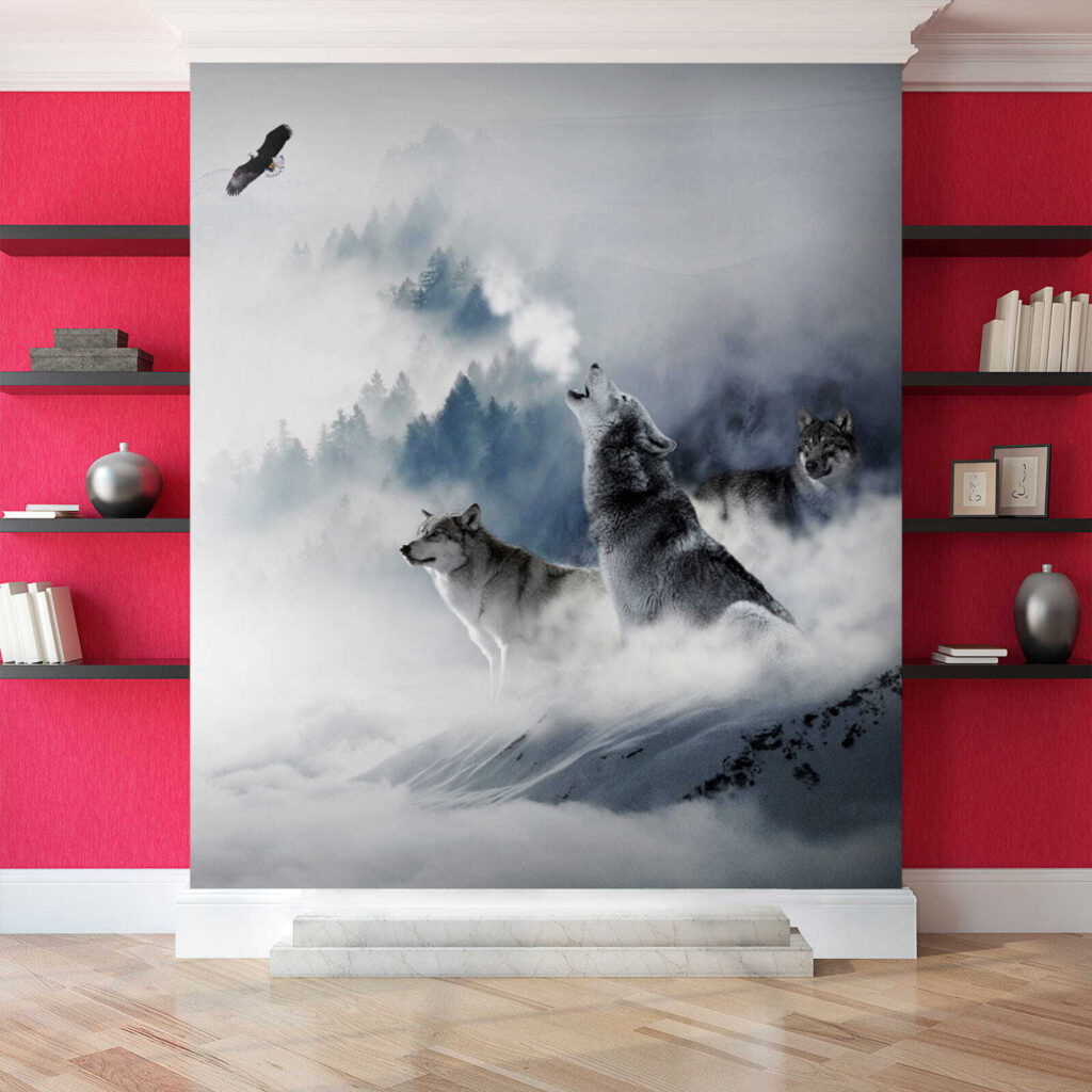 Huilende wolf in de sneeuw — interieur 8