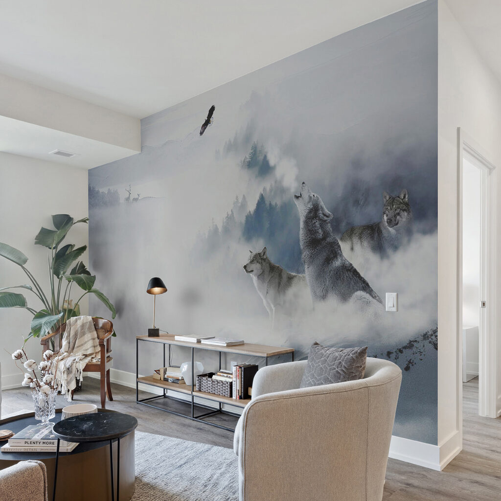 Huilende wolf in de sneeuw — interieur 12