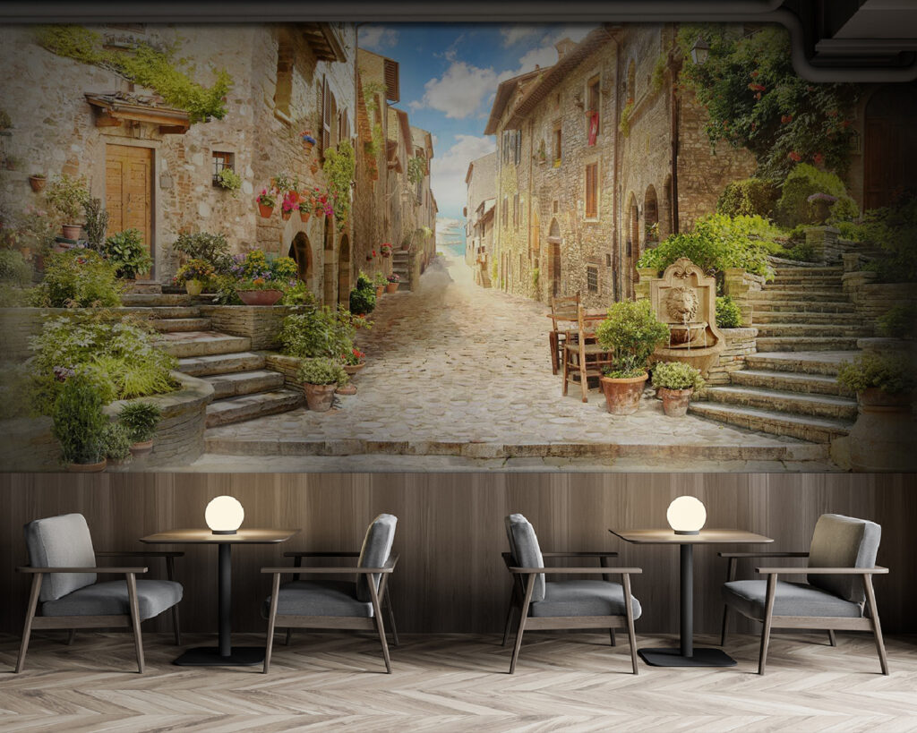 Bloemensteeg met stenen trappen — interieur 2