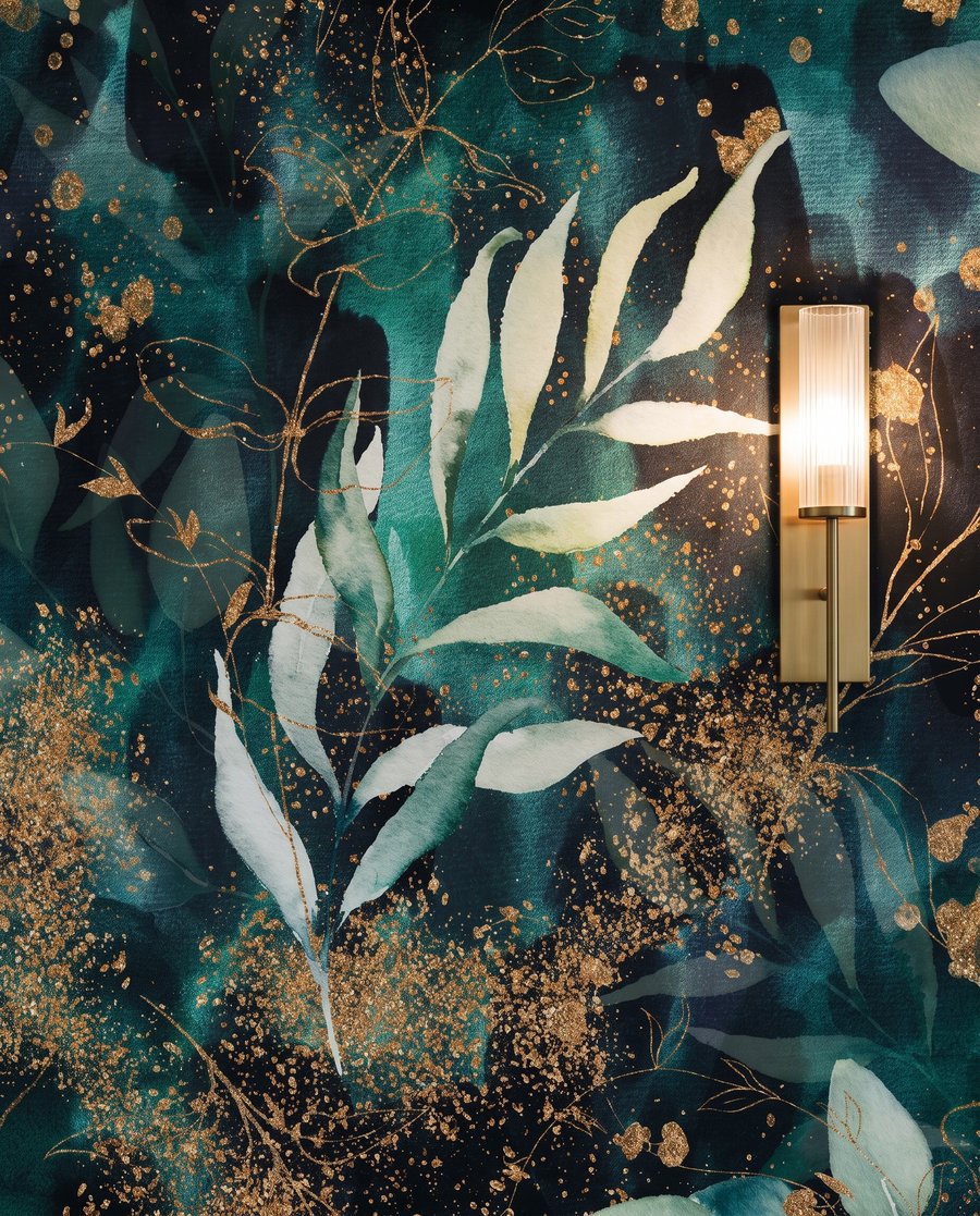 Een blad in nachtgroen — detail
