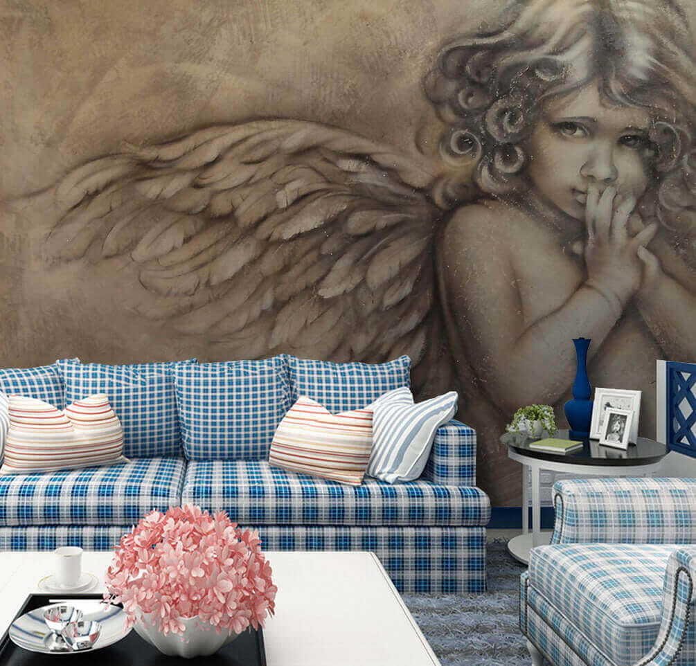 Engeltje in oude houtskooltekening — interieur 3