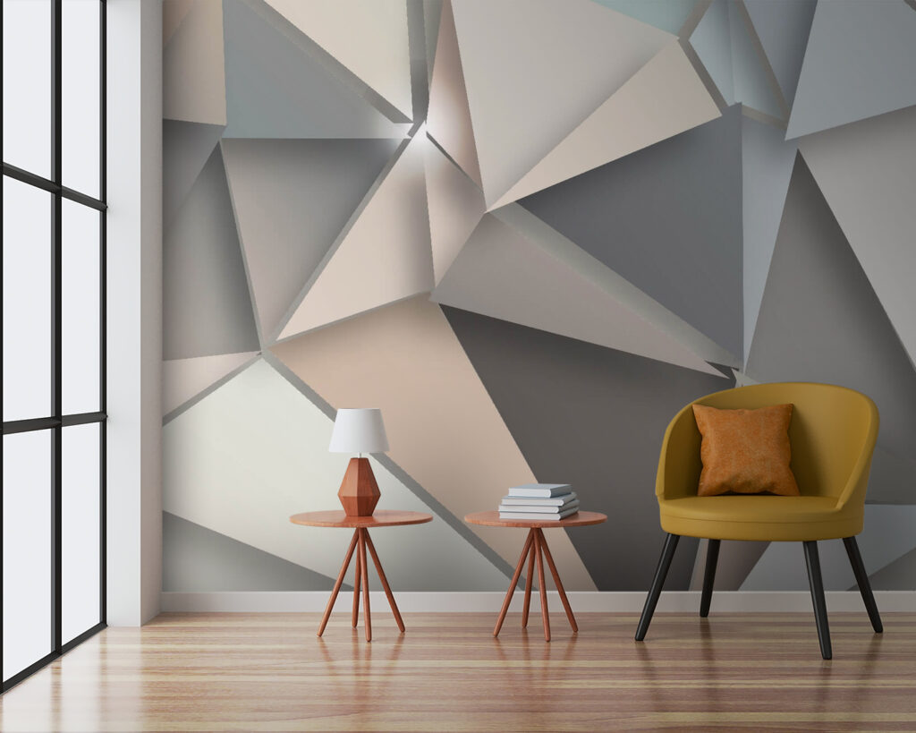 Spitse facetten in grijstonen — interieur 1
