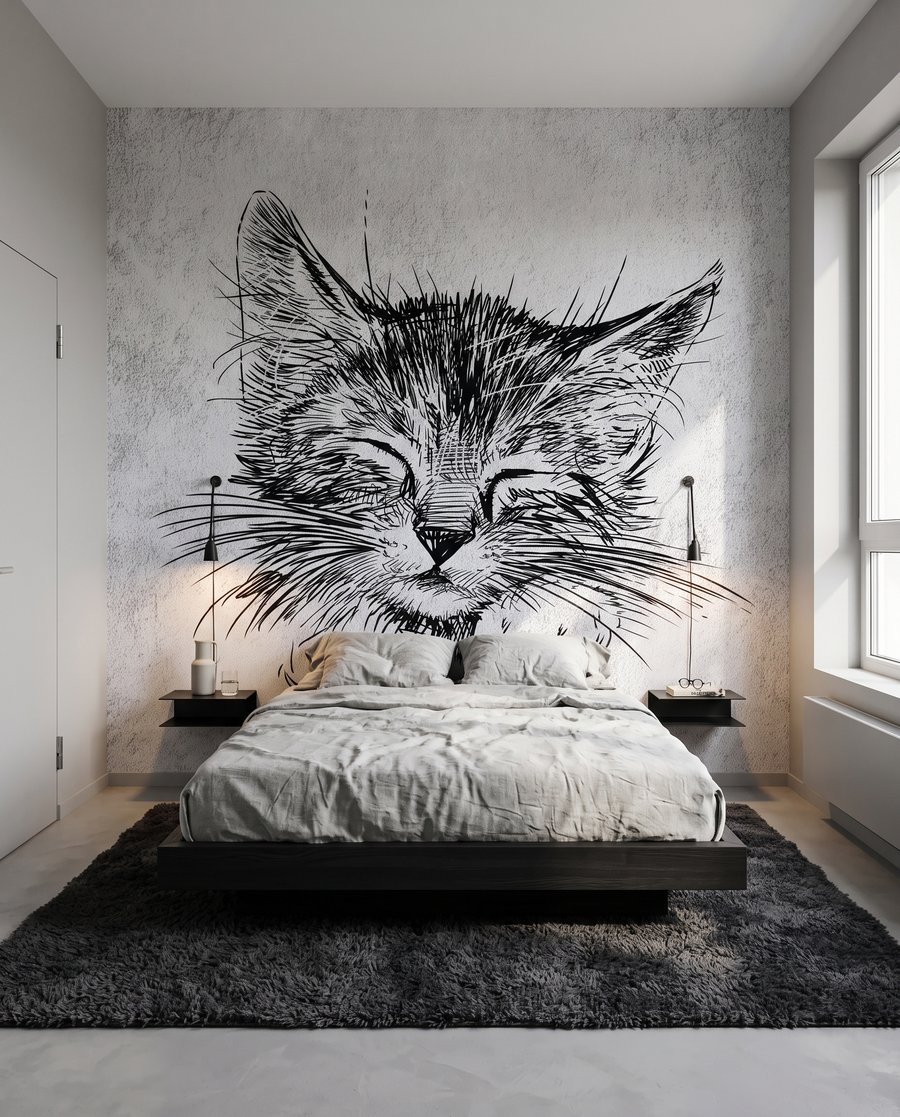 Een slaperig kattenkopje — interieur 2
