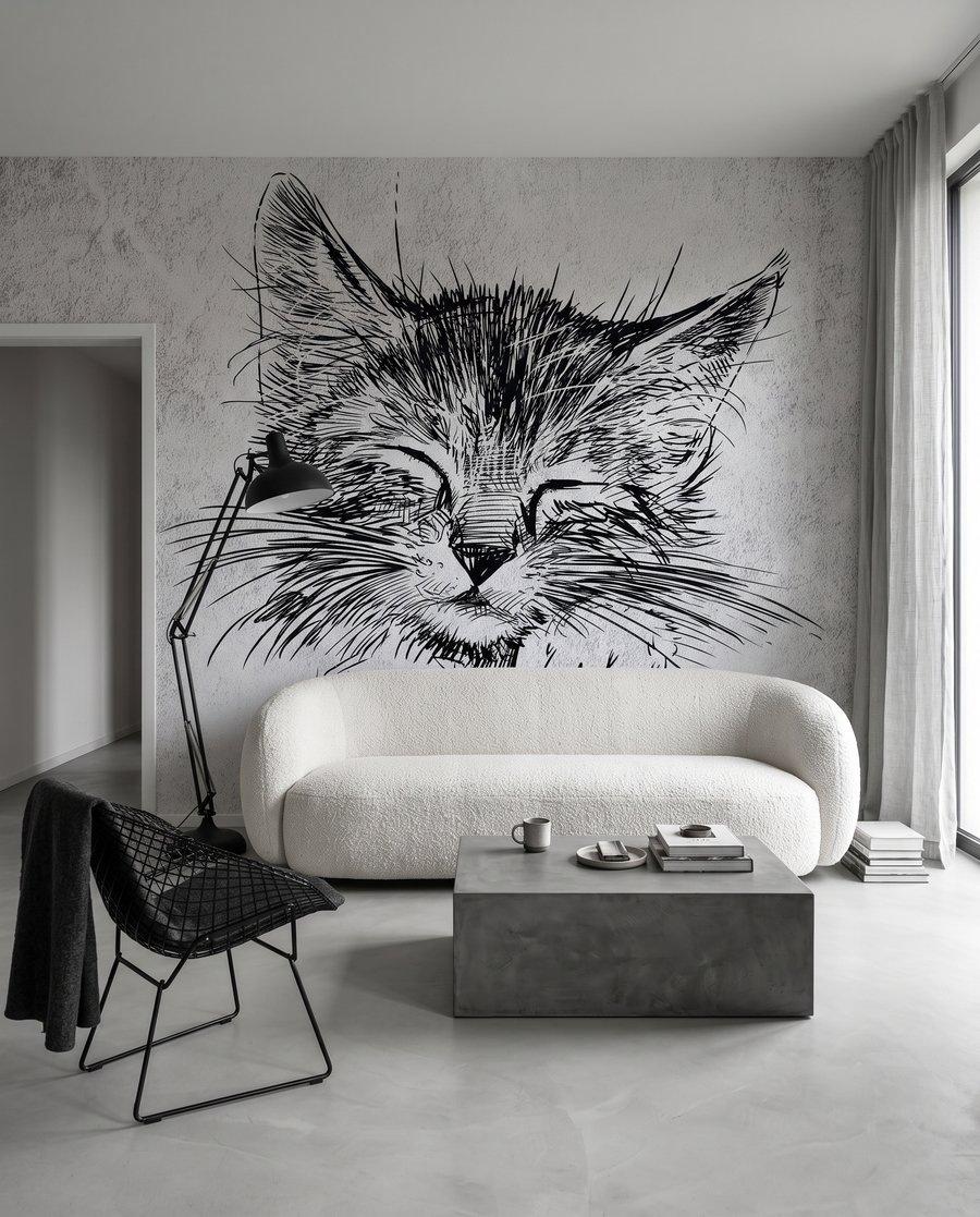 Een slaperig kattenkopje — interieur 3