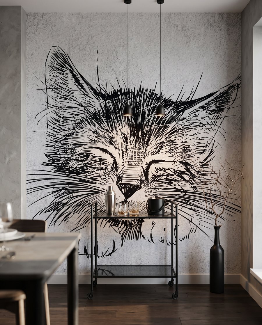 Een slaperig kattenkopje — interieur 5