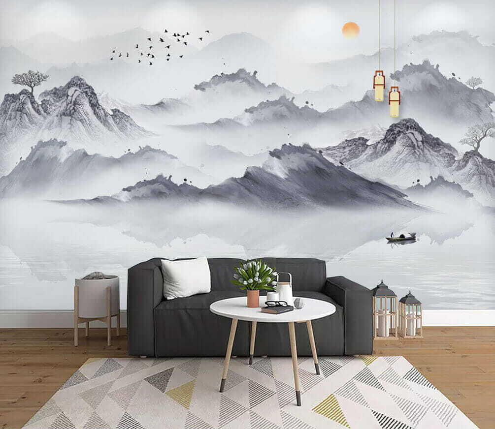 Bootje tussen grijze bergspiegels — interieur 1