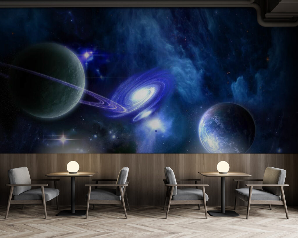 Planeten in de ruimte met planeten en sterren — interieur 4