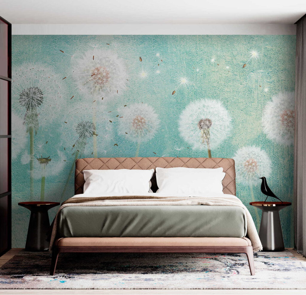 Groep paardenbloemen in de lucht — interieur 3
