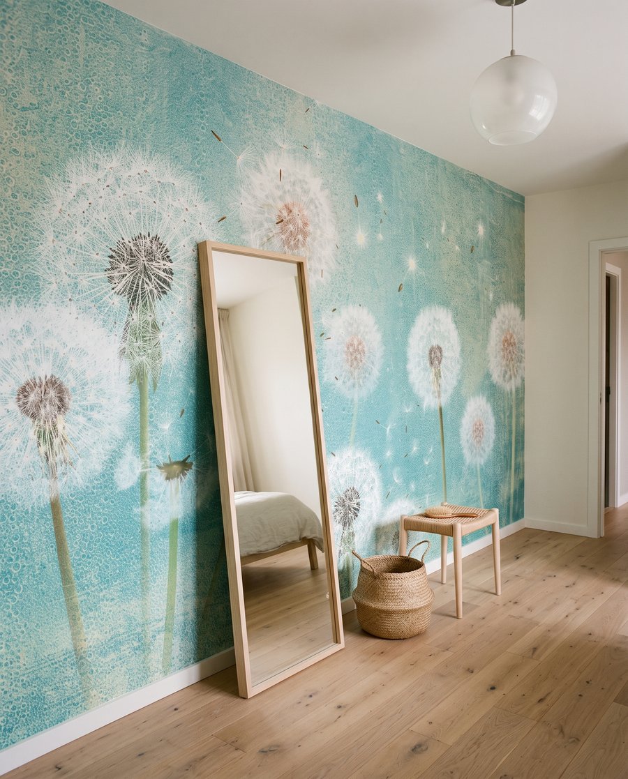 Pluisbollen tegen watergroen — interieur 2