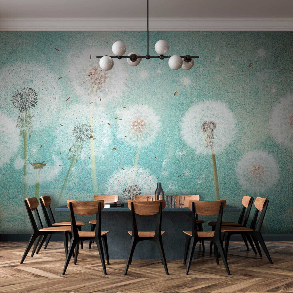 Groep paardenbloemen in de lucht — interieur 8