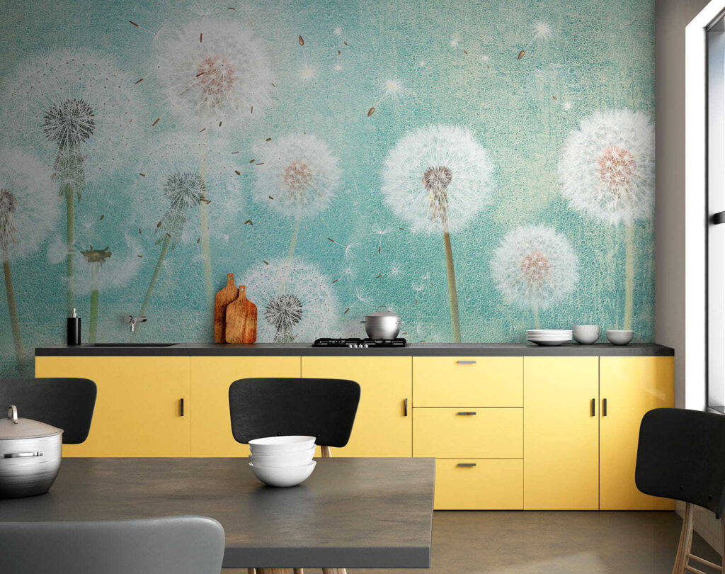 Groep paardenbloemen in de lucht — interieur 9