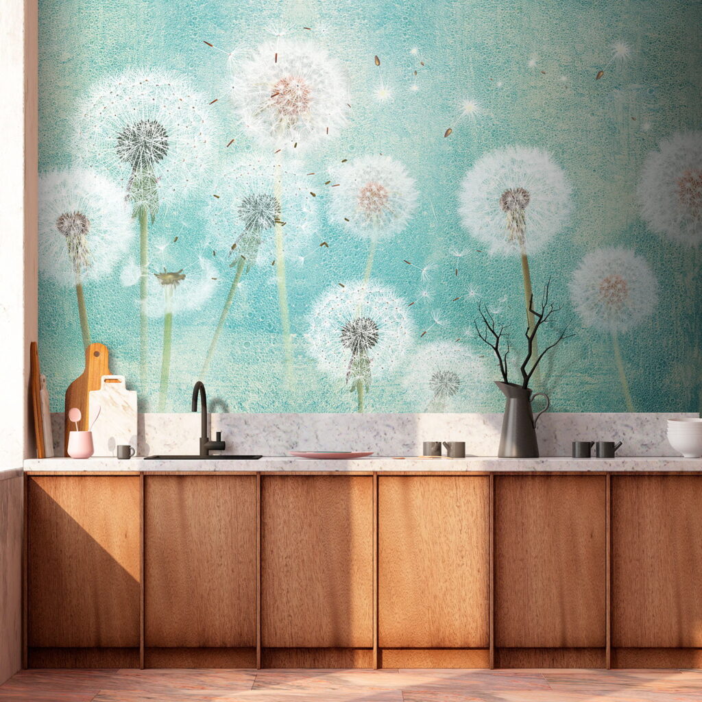 Groep paardenbloemen in de lucht — interieur 10