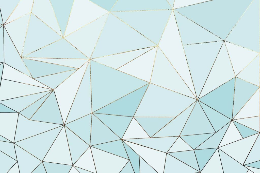 Blauw en wit driehoekpatroon — volledig ontwerp