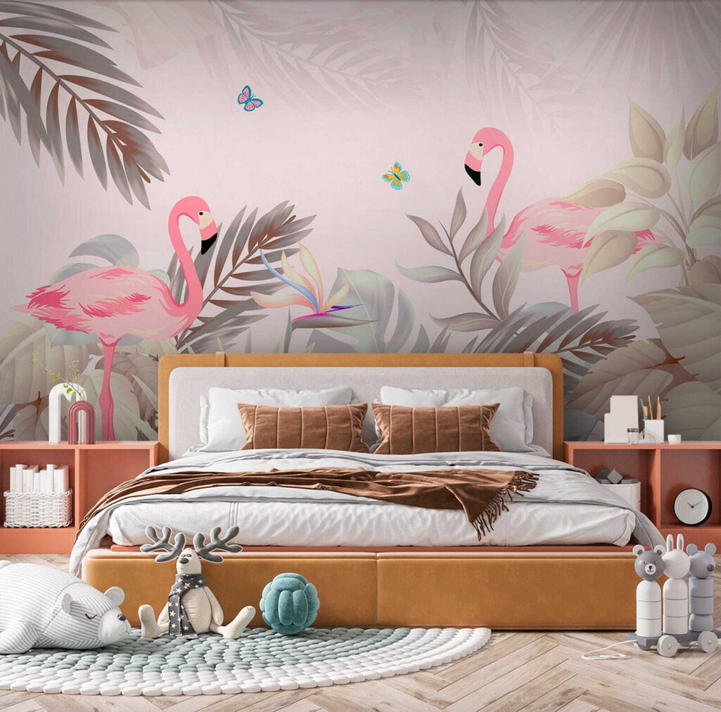 Flamingo's tussen zacht blad — interieur 6
