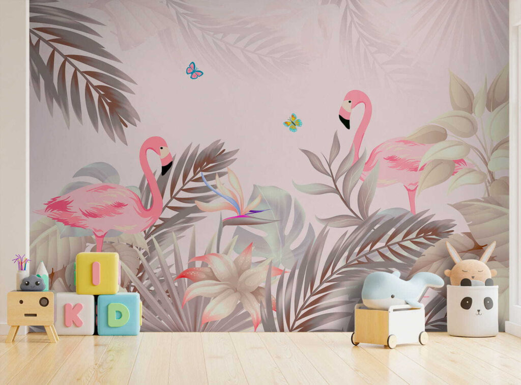 Flamingo's tussen zacht blad — interieur 7