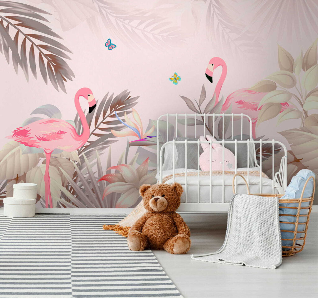 Flamingo's tussen zacht blad — interieur 8