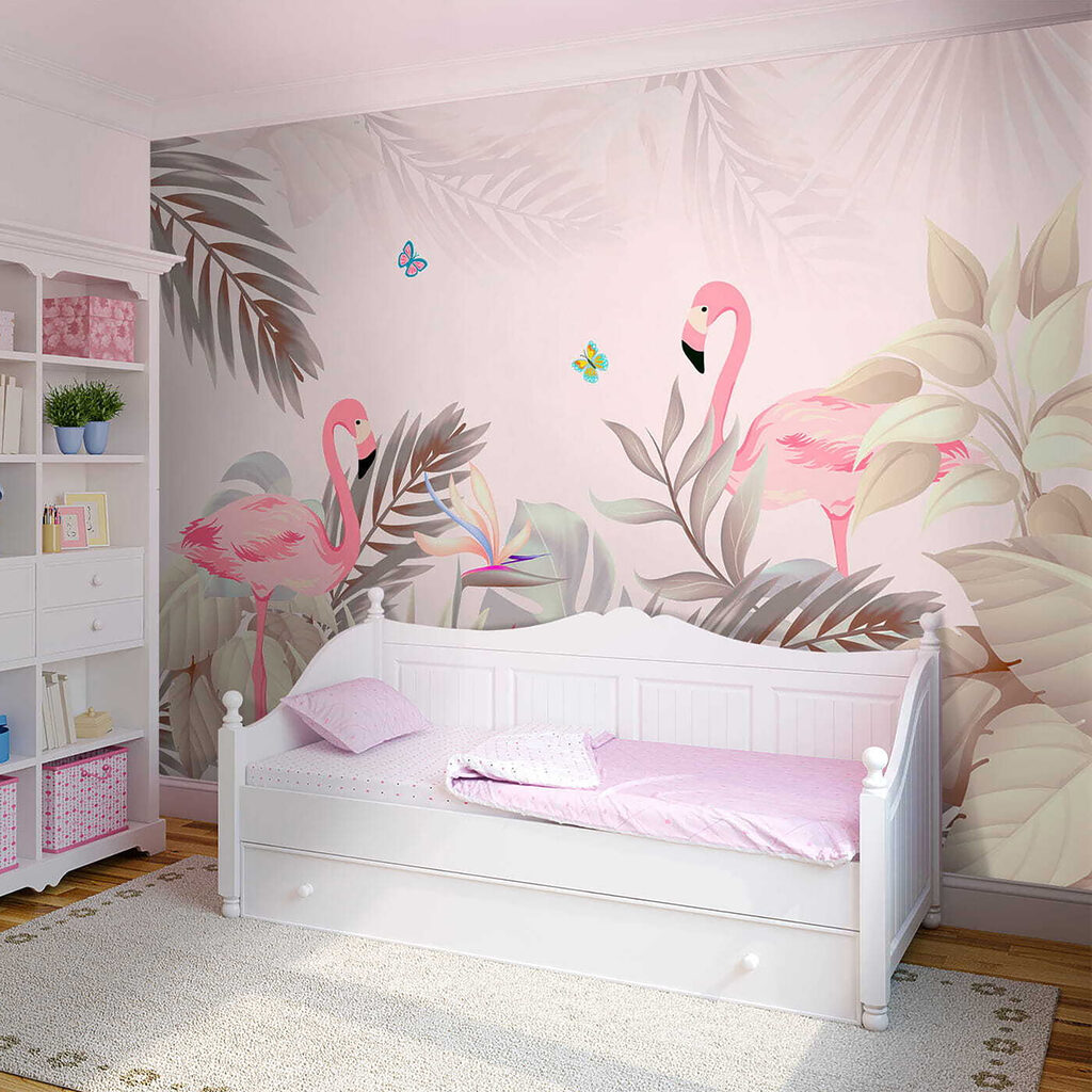 Flamingo's tussen zacht blad — interieur 11