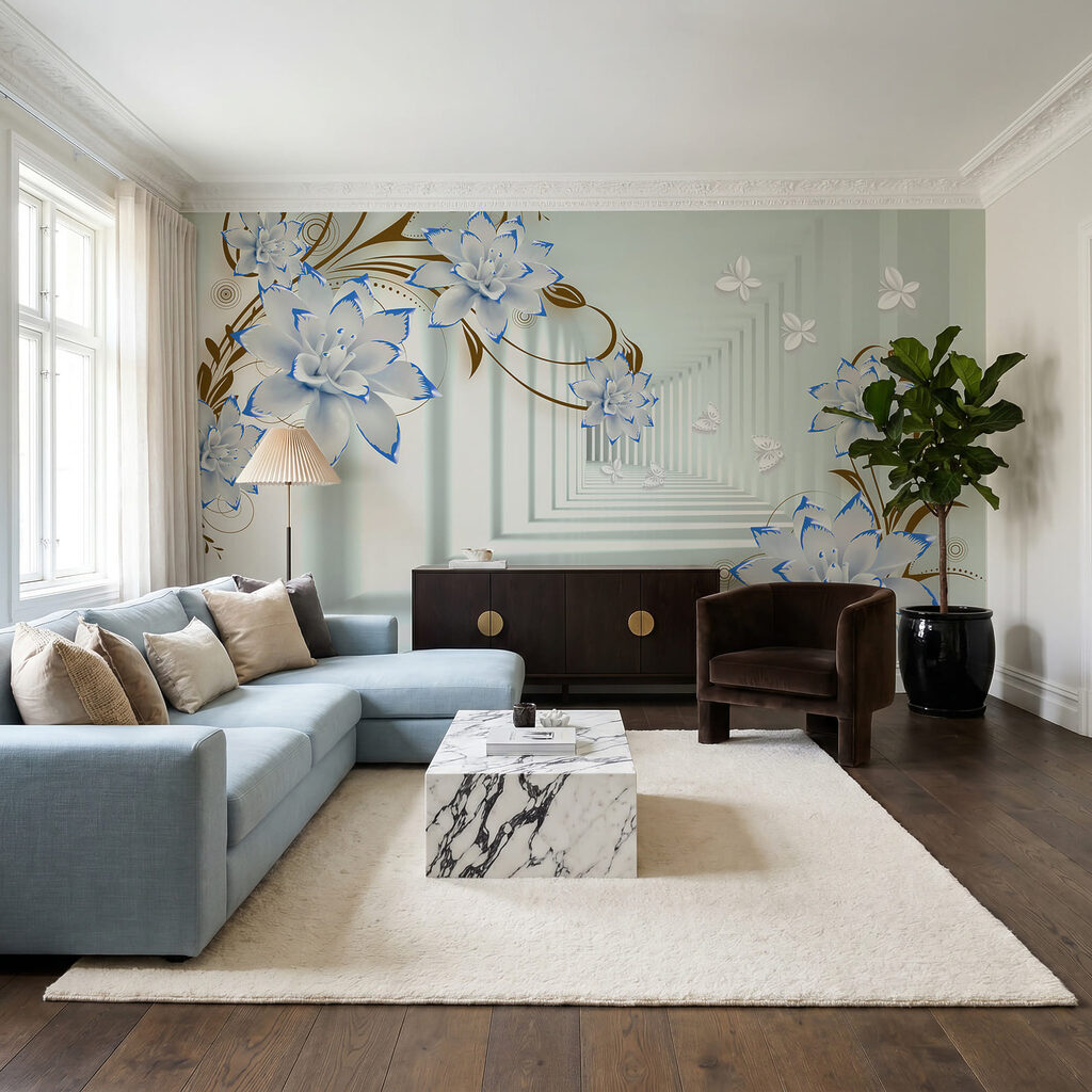 Bloemranken om een gang — interieur 1