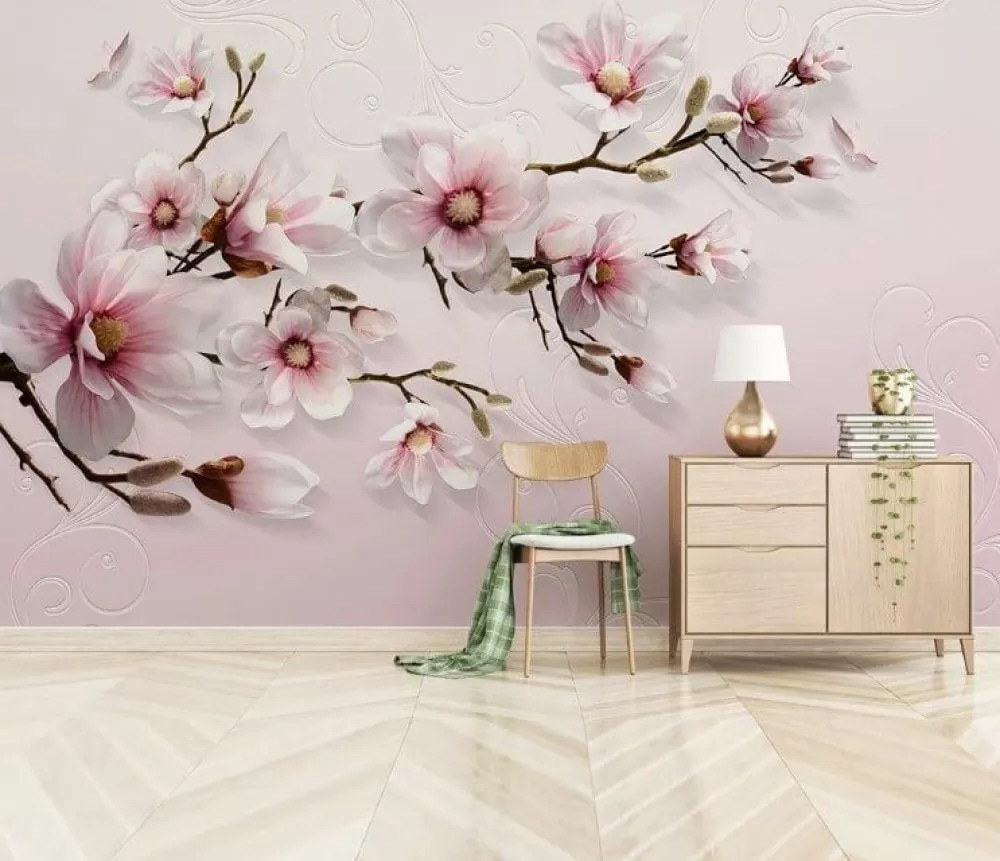 Magnolia op sierlijk roze — interieur 1