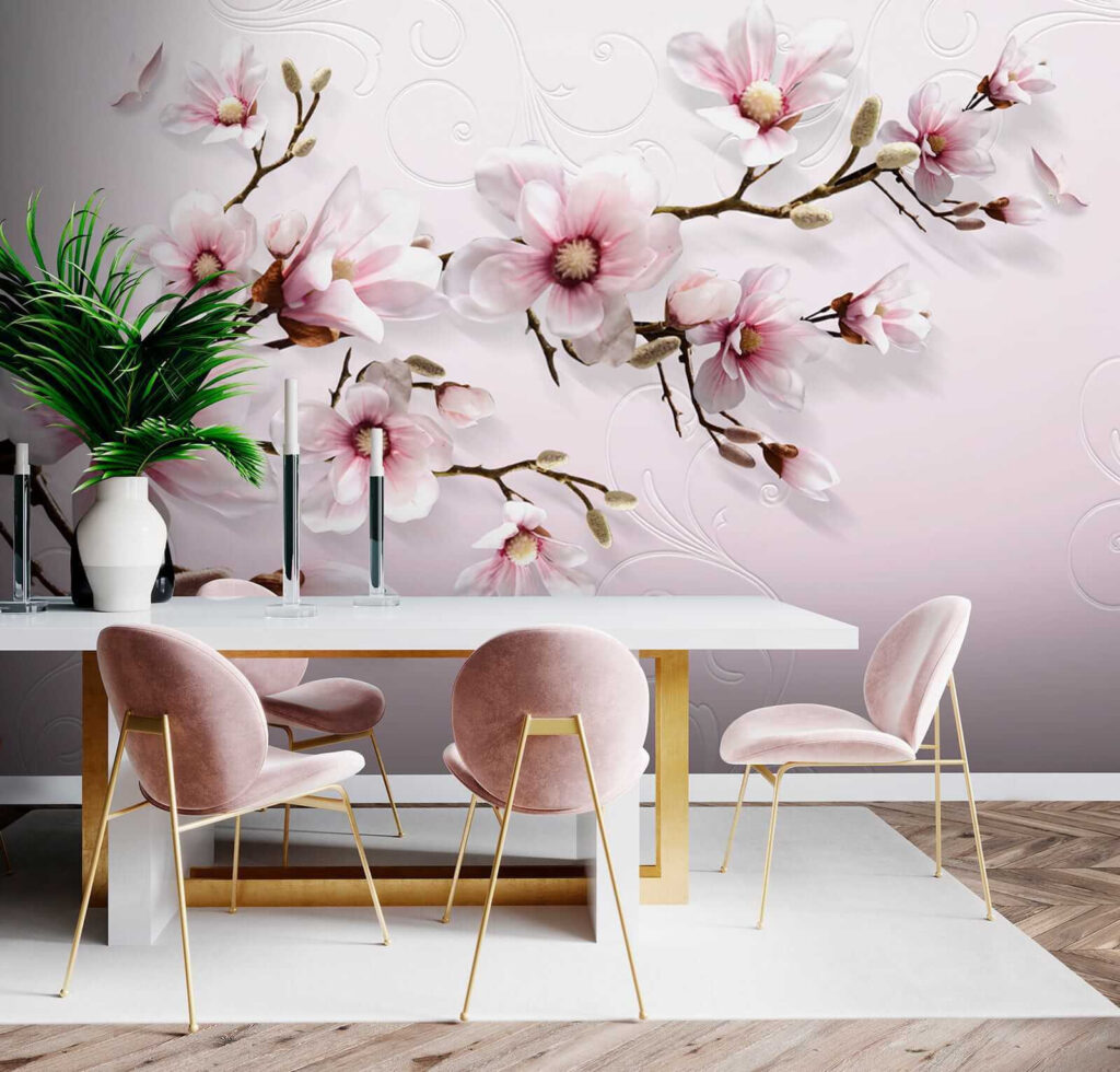 Magnolia op sierlijk roze — interieur 9