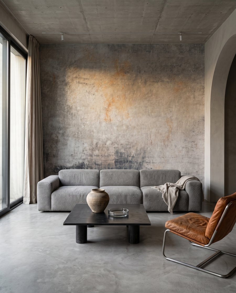 Verweerde verf in kleurwolken — interieur 3