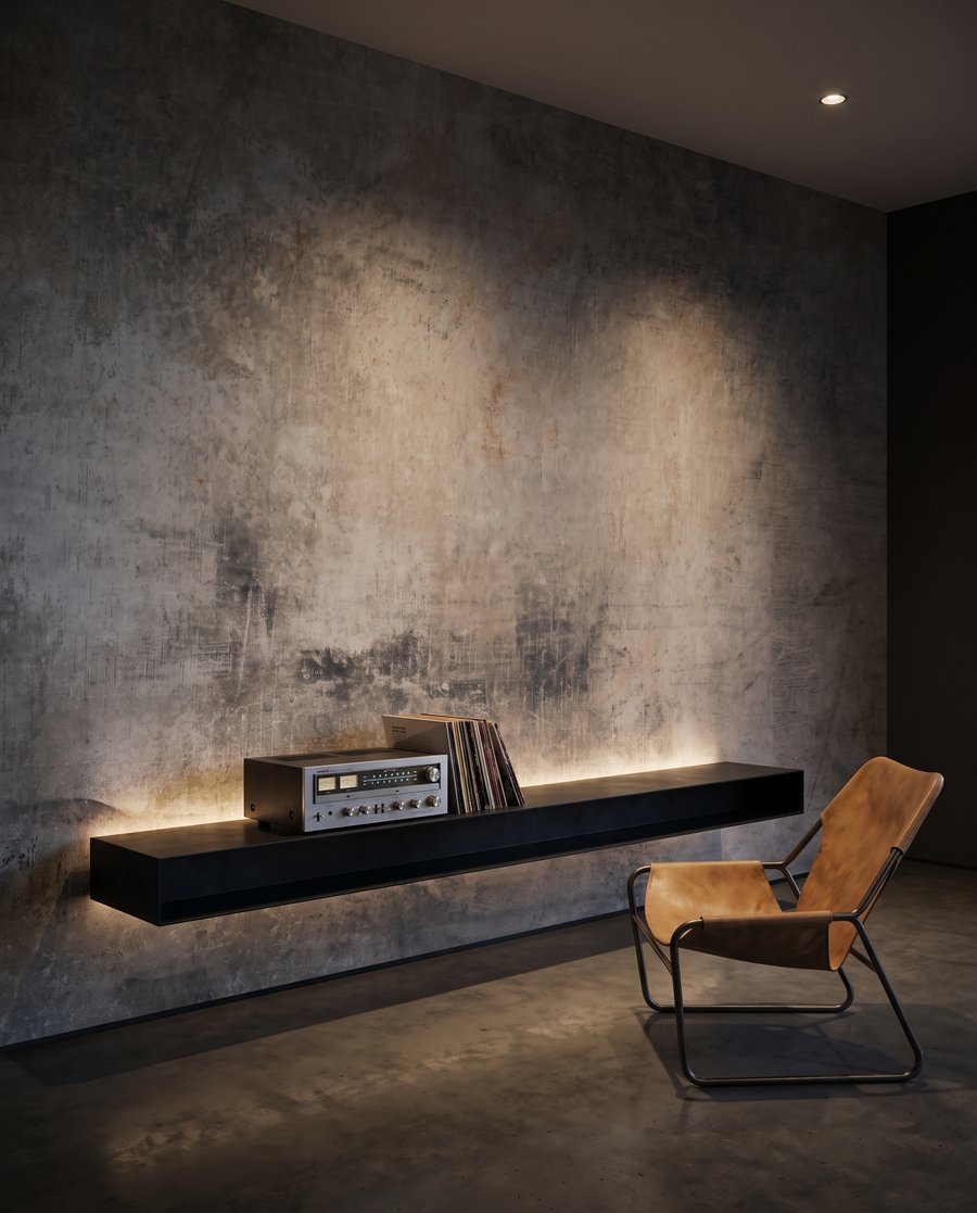 Verweerde verf in kleurwolken — interieur 4