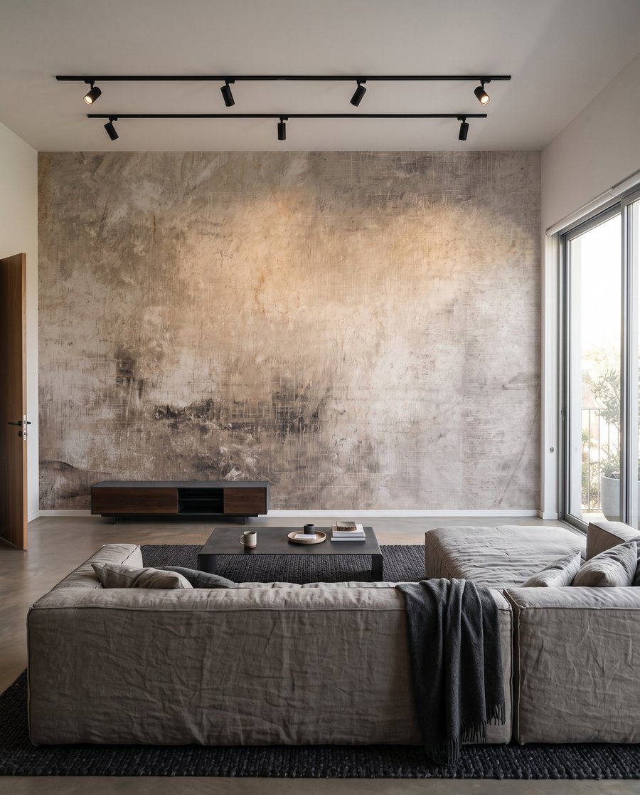 Verweerde verf in kleurwolken — interieur 1