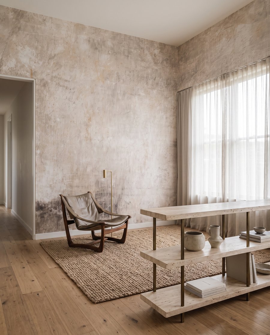 Verweerde verf in kleurwolken — interieur 6