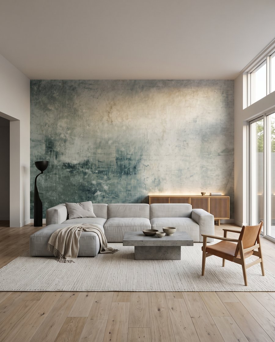 Verweerde verf in kleurwolken — interieur 3