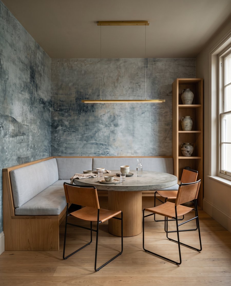 Verweerde verf in kleurwolken — interieur 6