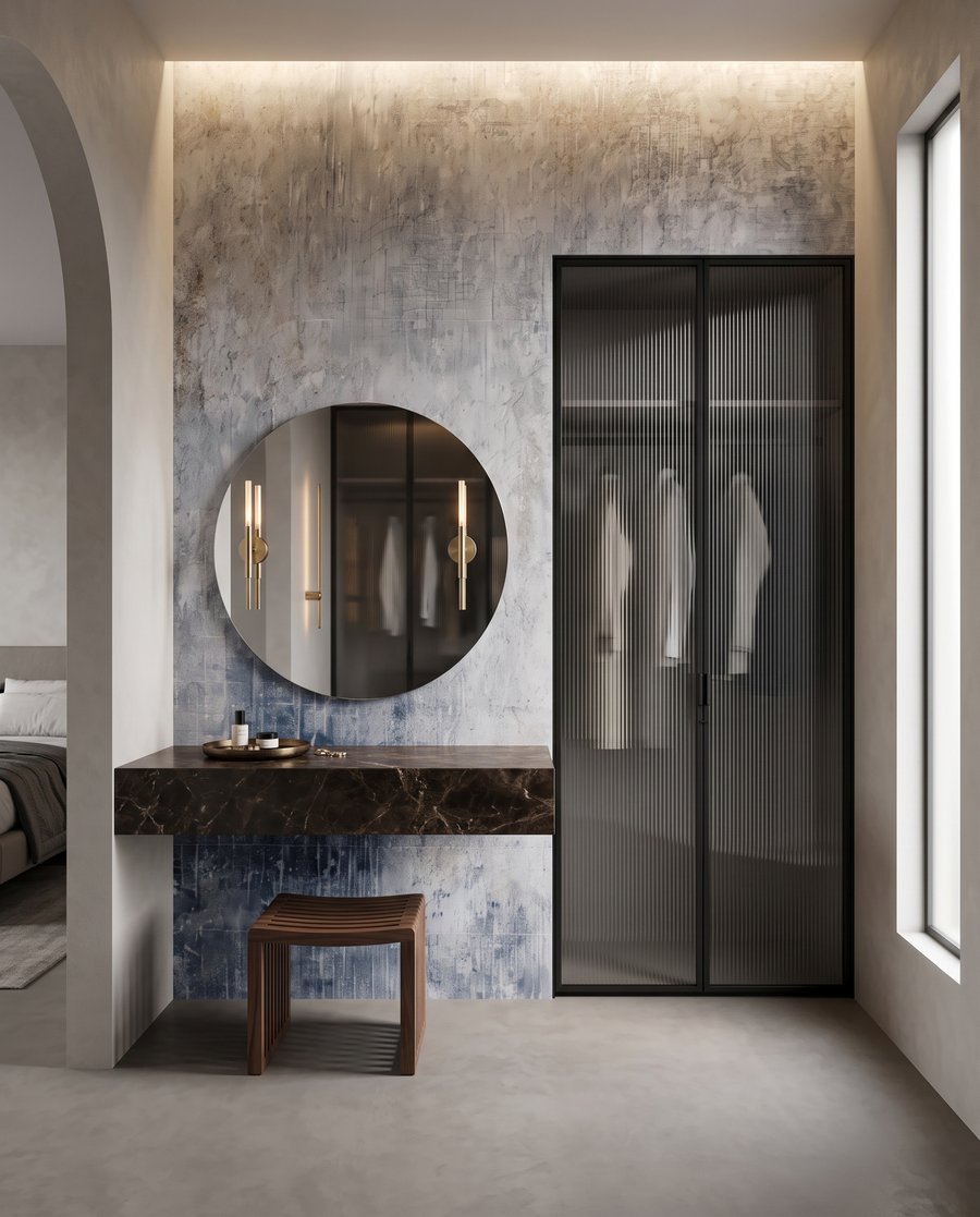 Verweerde verf in kleurwolken — interieur 3