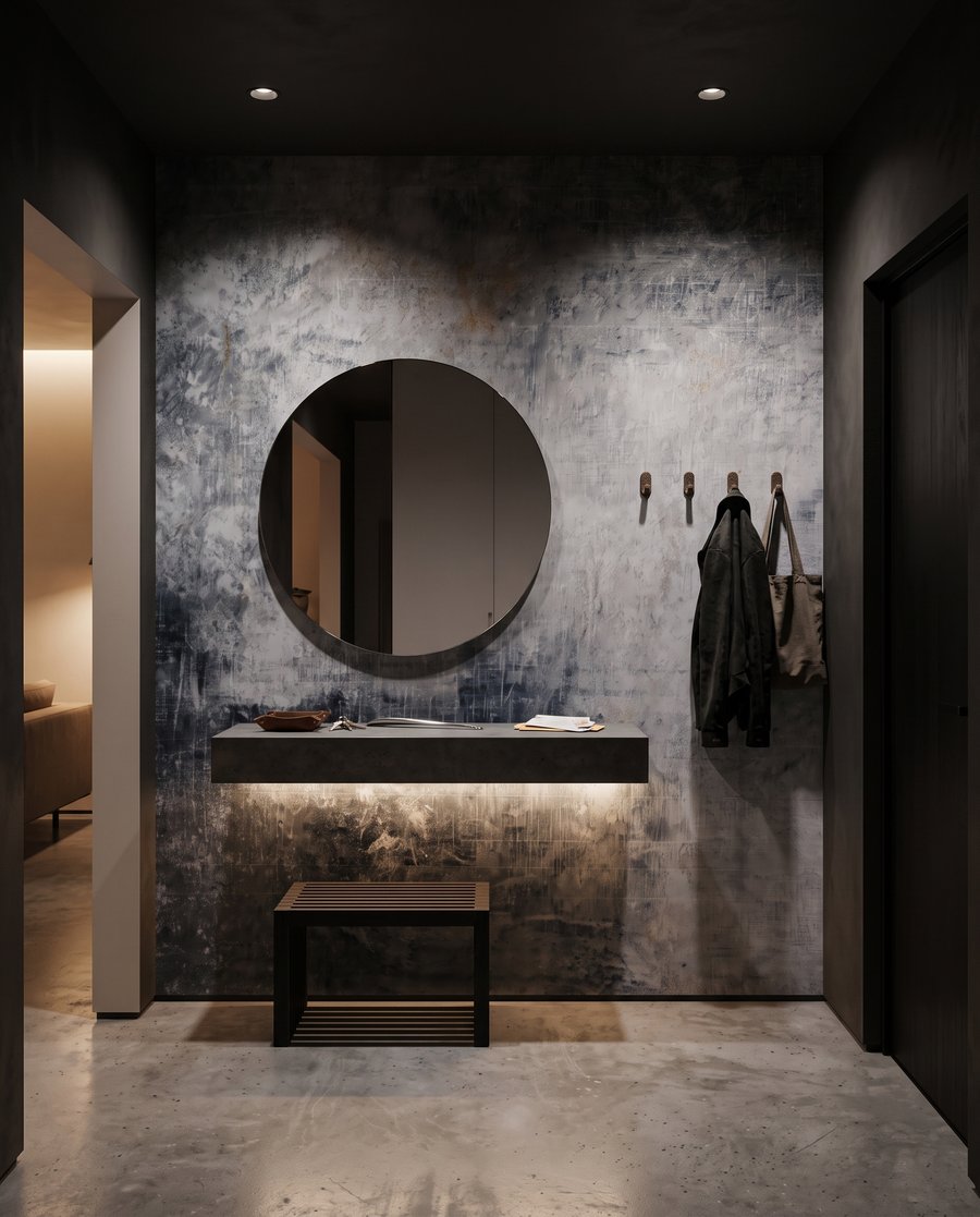 Verweerde verf in kleurwolken — interieur 6