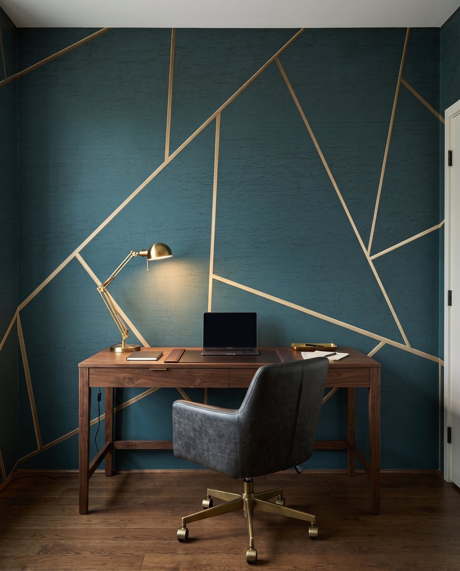 Gouden lijnen op bosgroen — interieur 6