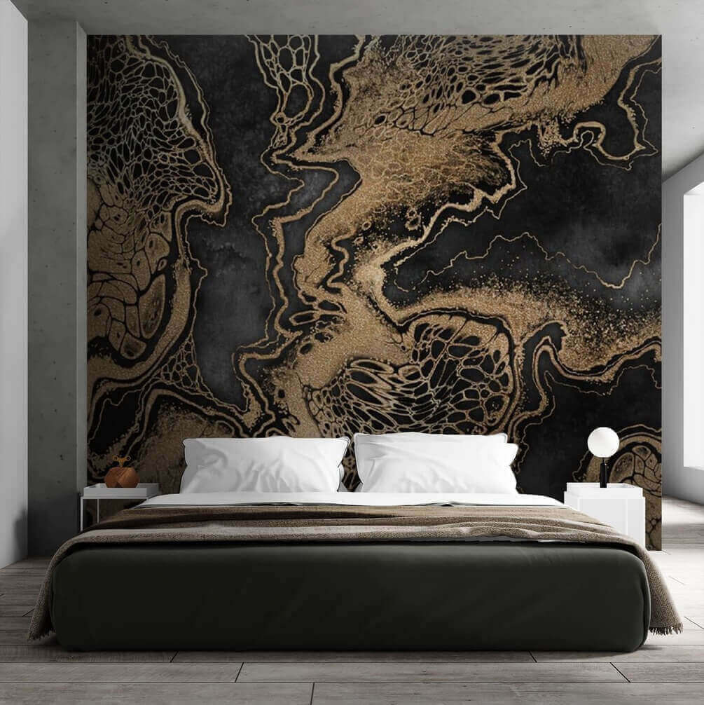 Gouden lijnen door nachtzwart — interieur 1