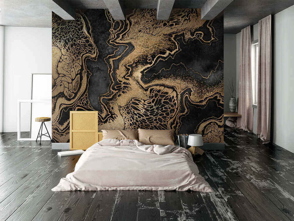 Gouden lijnen door nachtzwart — interieur 2