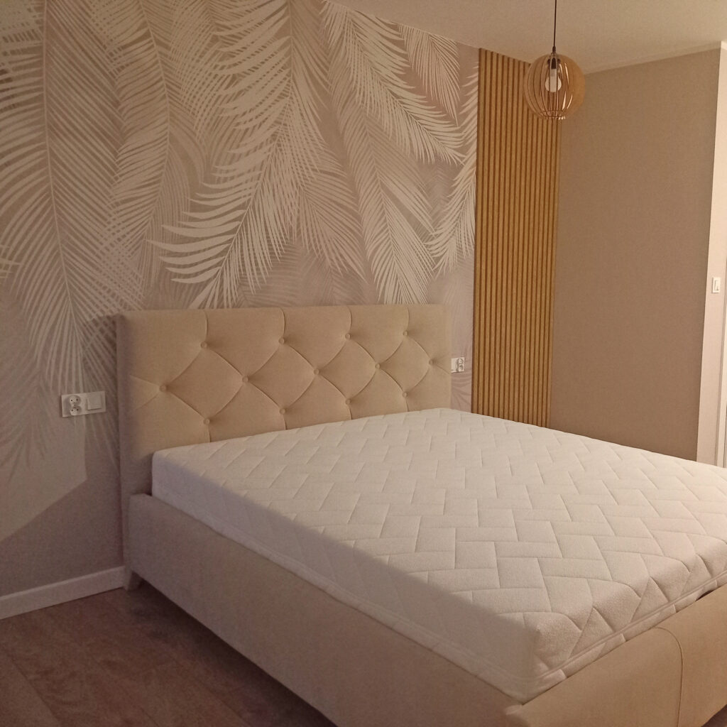 Witte bladeren op een grijze achtergrond — interieur 6