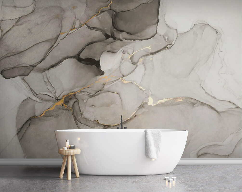 Grijze kleurwolken met goudaders — interieur 1