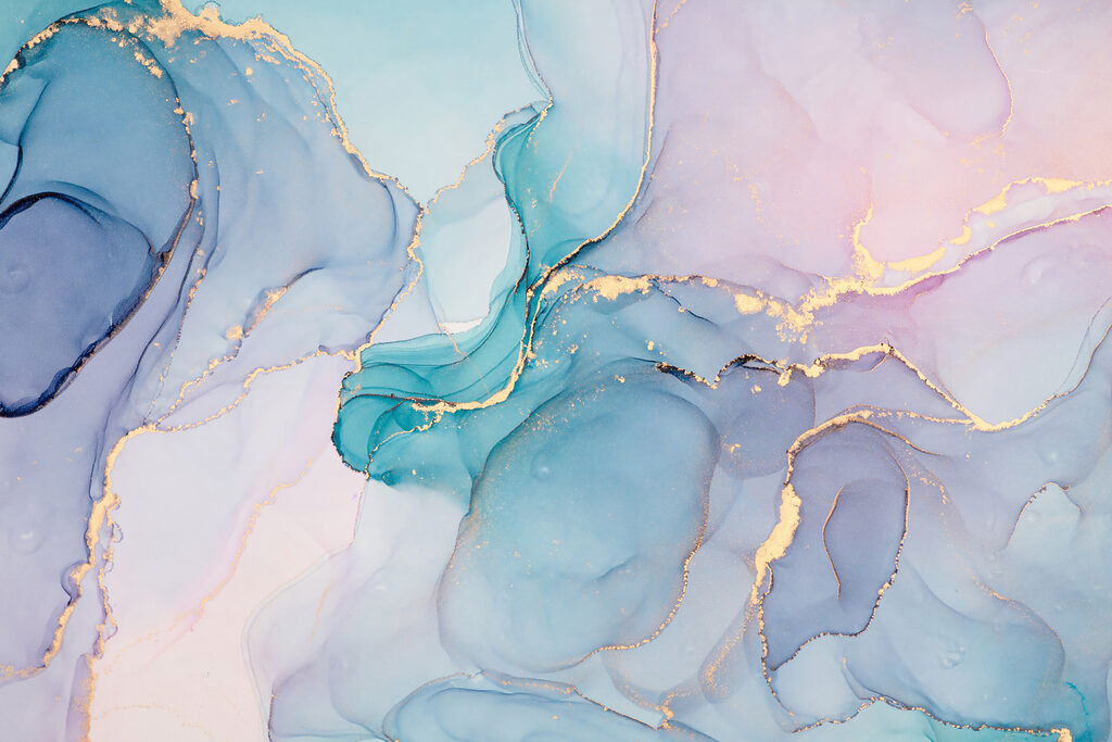 Serene abstracte golven van koele kleuren — volledig ontwerp