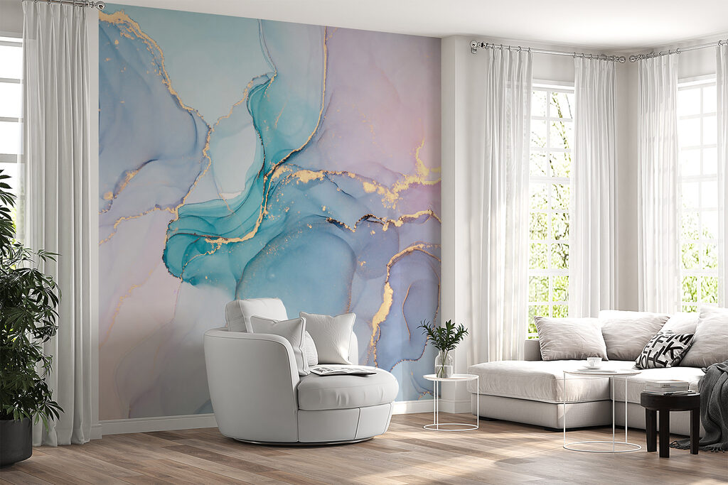 Serene abstracte golven van koele kleuren — interieur 4