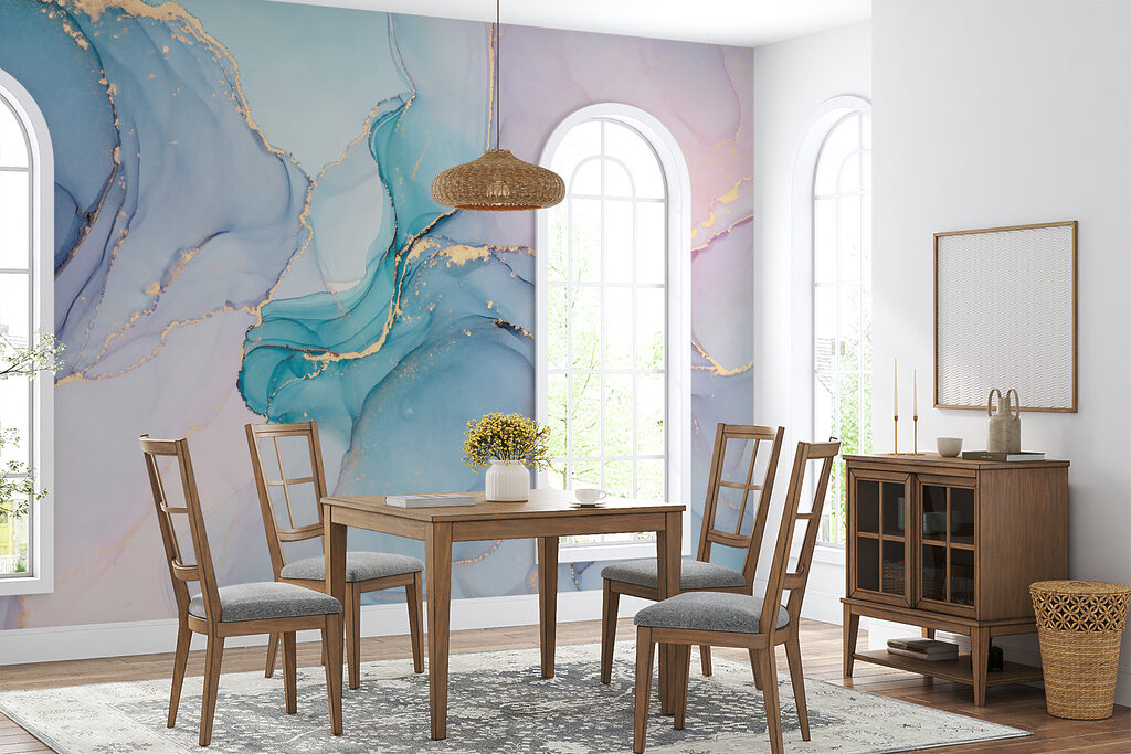 Serene abstracte golven van koele kleuren — interieur 6