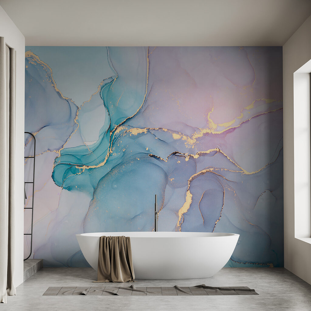 Serene abstracte golven van koele kleuren — interieur 5